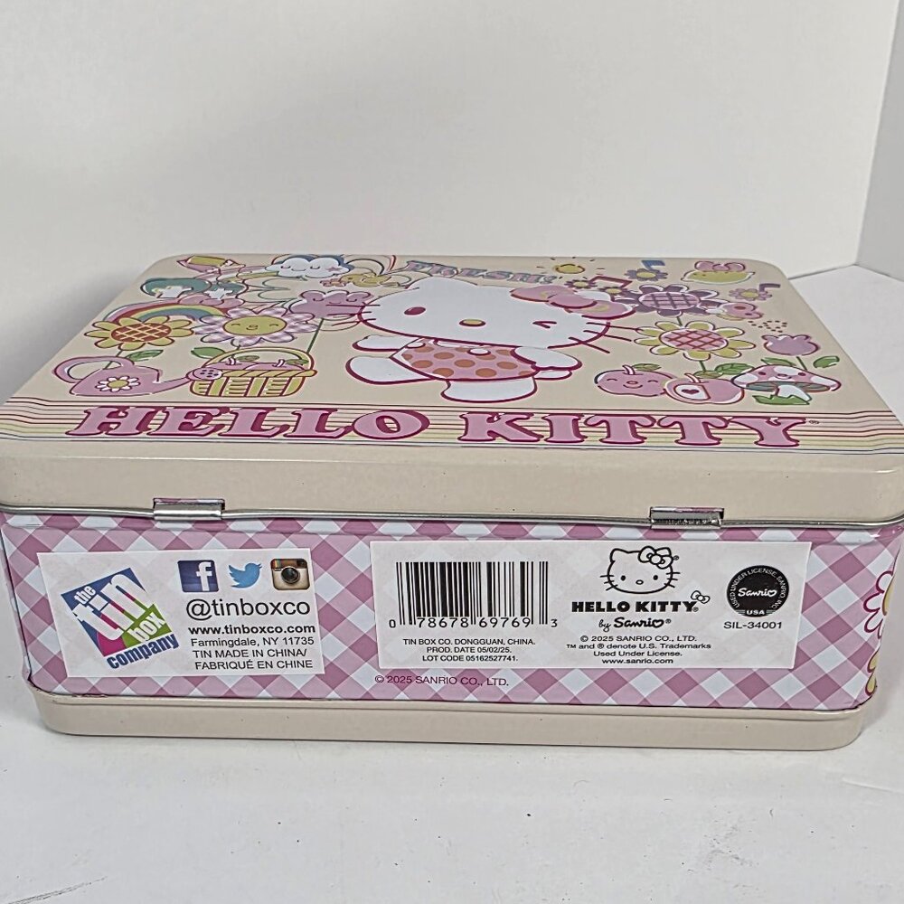 Hello Kitty Metal Lunch Box Tin Pink Sanrio Kawaii - Picture 2 of 5